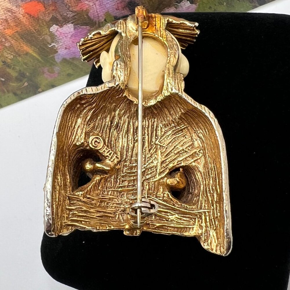 HAR Laughing Buddha Brooch - 1960 - Picture 6 of 7